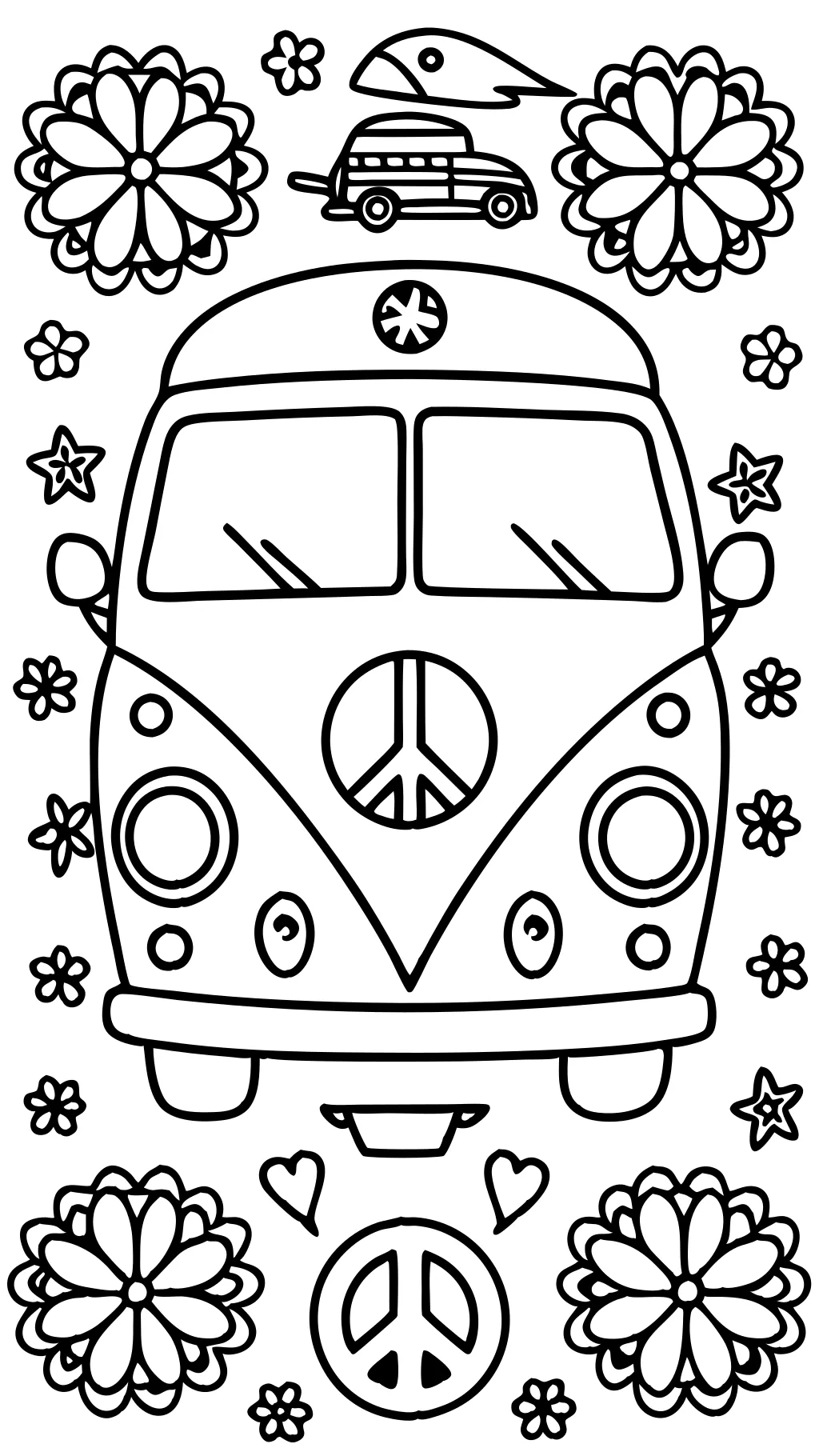 hippie coloring page